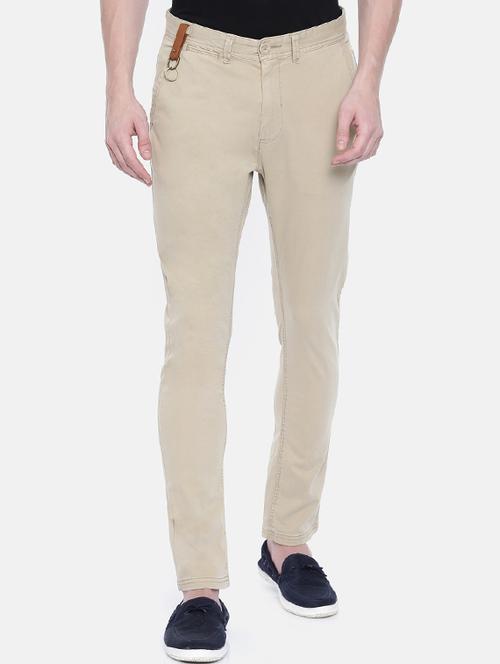beige solid chinos - 16330103 - Very Small Image - 1