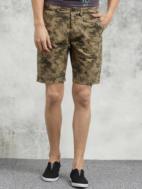 brown floral printed bermuda - 16330165 - Very Small Image - 1