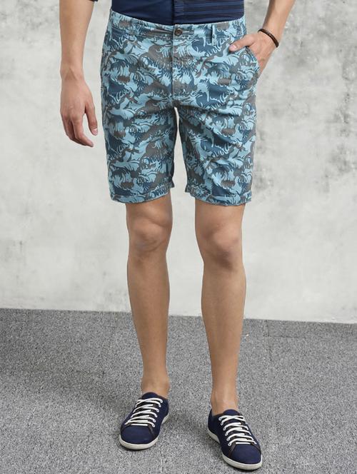 blue printed shorts - 16330174 - Very Small Image - 1