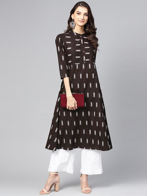 ikat a-line kurta - 16330416 - Very Small Image - 1
