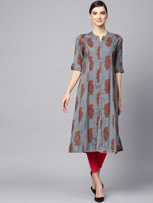 floral a-line kurta - 16330418 - Very Small Image - 1
