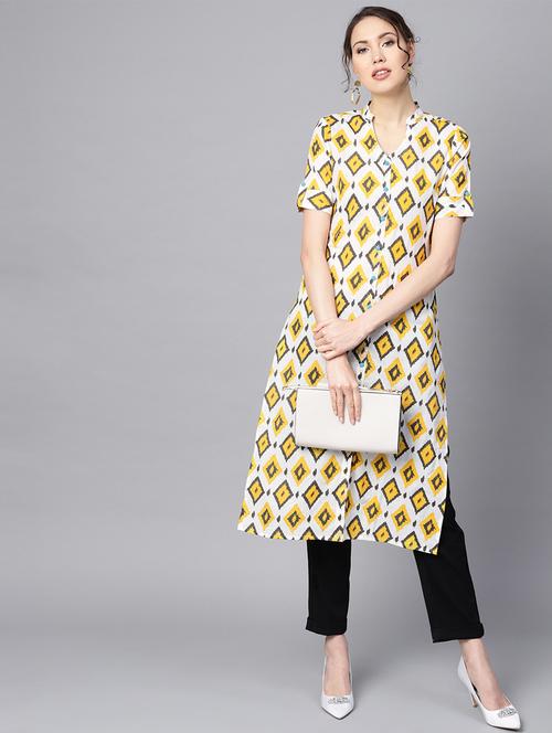 printed straight kurta - 16330436 - Very Small Image - 1