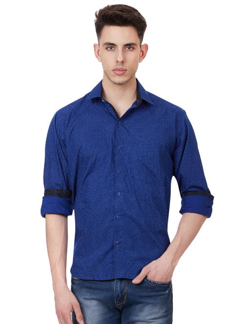 mens polka dots casual shirt - 16331043 - Very Small Image - 1