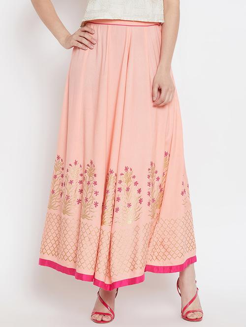 block printed flared skirt - 16331109 - Very Small Image - 1