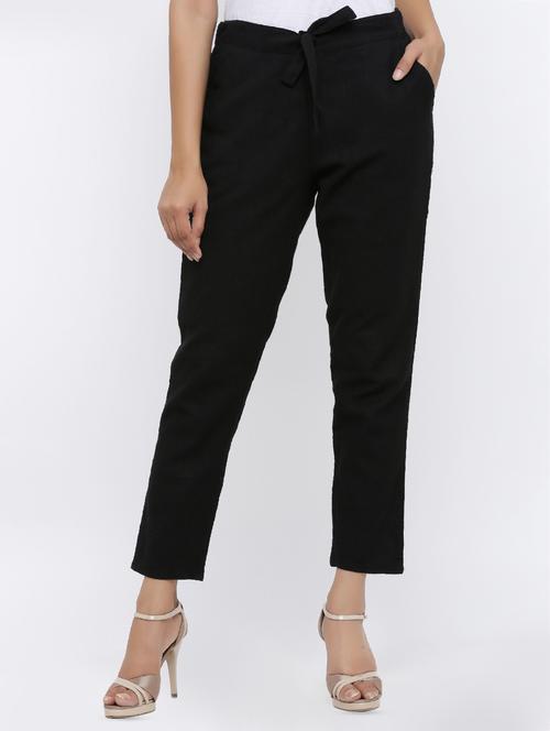 tie front solid cigarette pant  - 16332006 - Very Small Image - 1