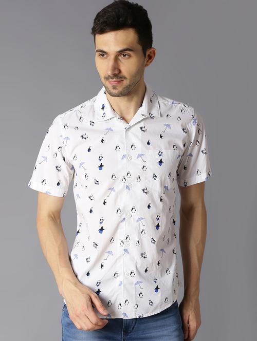 white printed casual shirt - 16332416 - Very Small Image - 1