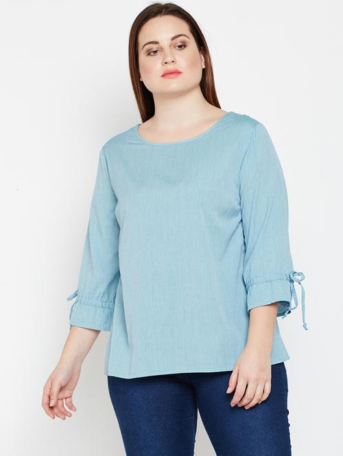 drawstring detail pin striped plus top - 16333028 - Very Small Image - 1