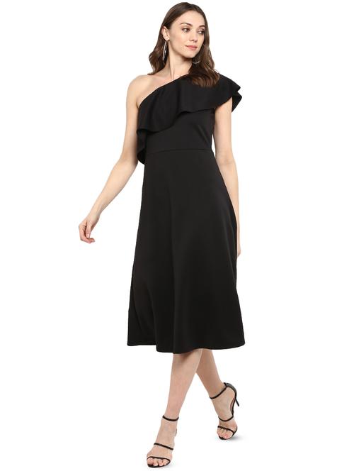 women's fit & flare solid dress - 16333677 - Very Small Image - 1