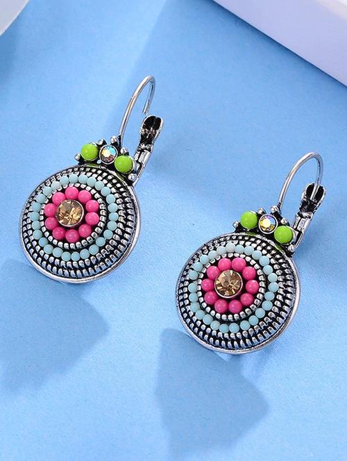 multi colored zinc drop earring - 16333991 - Very Small Image - 1