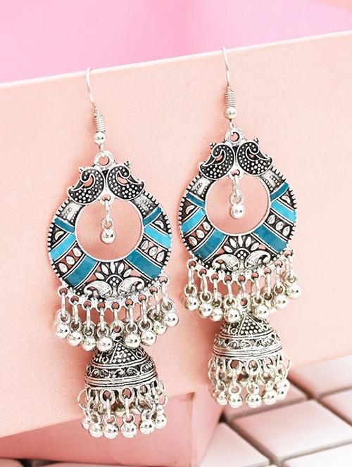 blue zinc drop earring - 16334002 - Very Small Image - 1