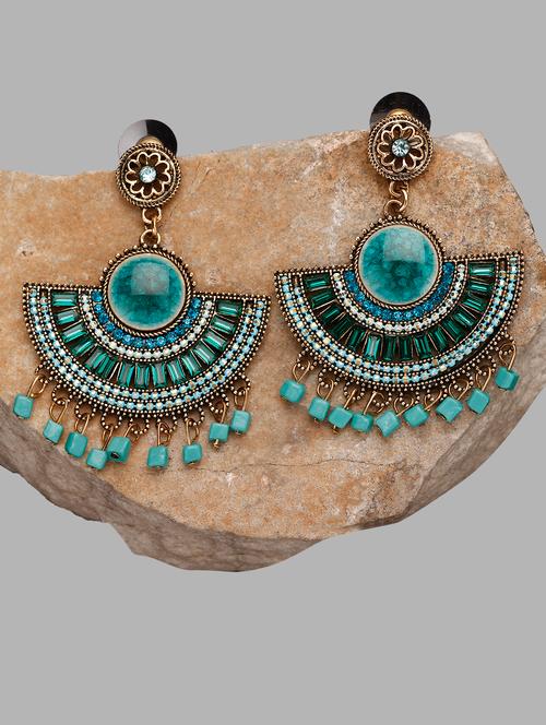 blue zinc drop earring - 16334008 - Very Small Image - 1