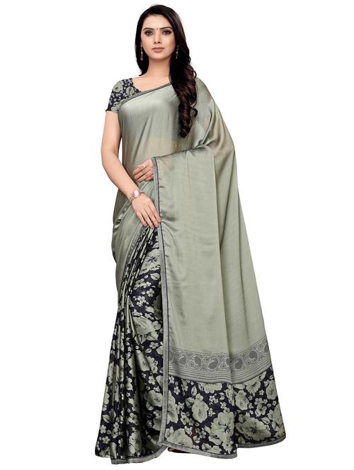 floral printed saree with blouse - 16334726 - Very Small Image - 1