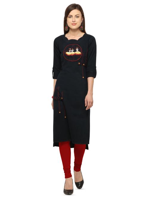embroidered high-low kurta - 16334916 - Very Small Image - 1