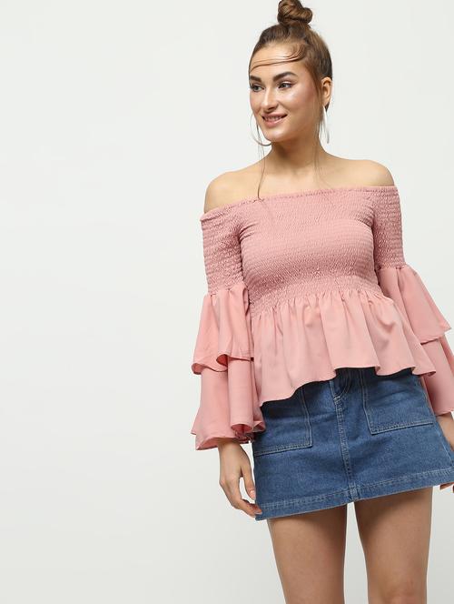 smock detail bell sleeved top  - 16336465 - Very Small Image - 1