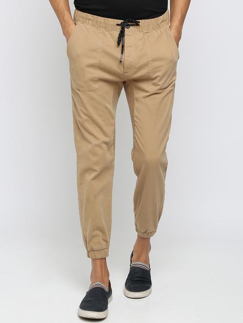 brown solid jogger - 16337298 - Very Small Image - 1