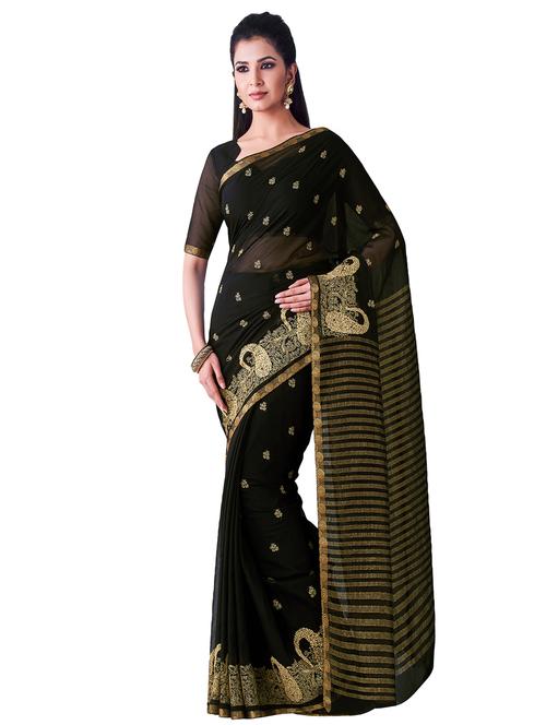 paisley banarasi saree - 16338062 - Very Small Image - 1
