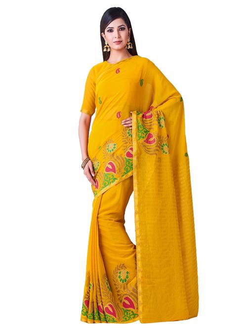 embroidered banarasi saree - 16338074 - Very Small Image - 1