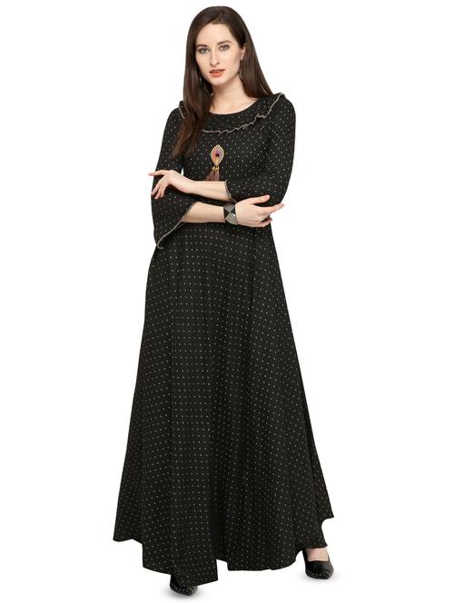 polka dots fit & flare ethnic dress - 16338713 - Very Small Image - 1