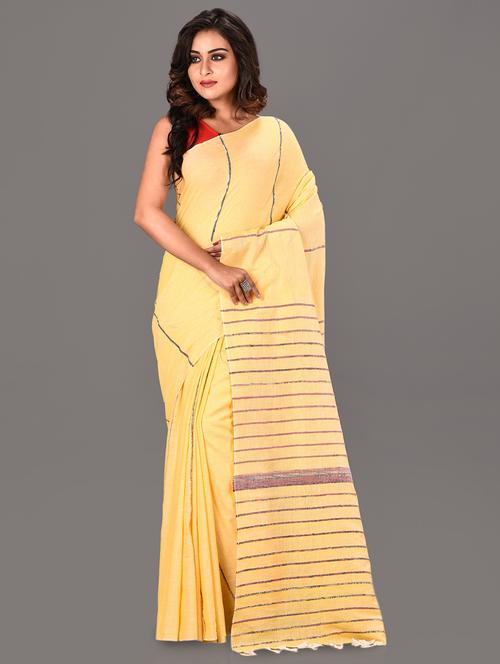 striped woven saree with blouse - 16339140 - Very Small Image - 1