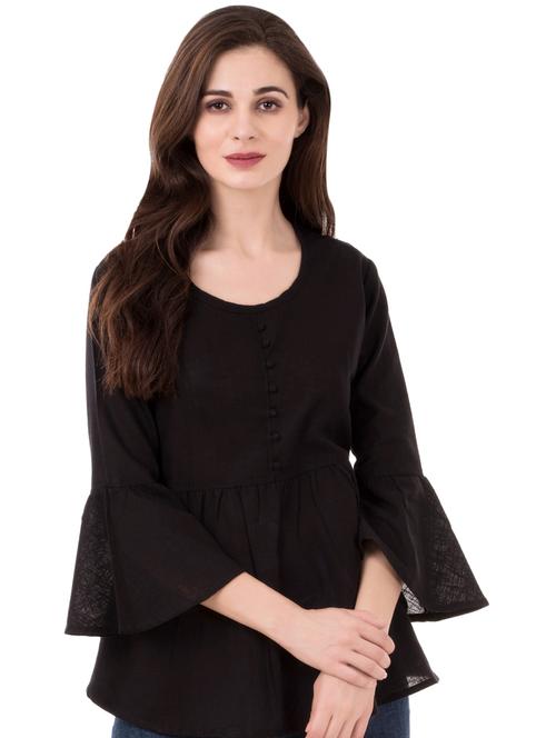 bell sleeved gathered top - 16339637 - Very Small Image - 1
