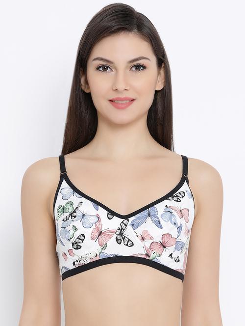 white cotton blend regular bra - 16339969 - Very Small Image - 1