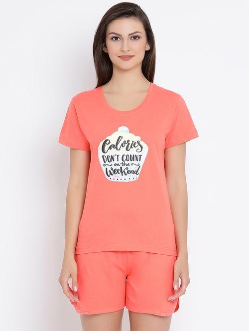 quirky print top & shorts nightwear set - 16340085 - Very Small Image - 1