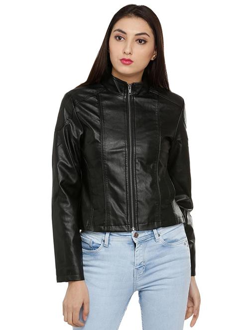 zip up faux leather jacket - 16340955 - Very Small Image - 1