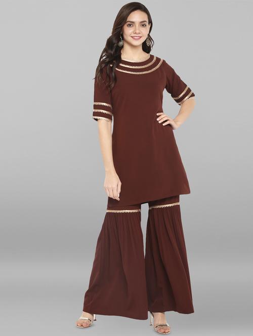 gota lace kurta sharara set - 16340983 - Very Small Image - 1