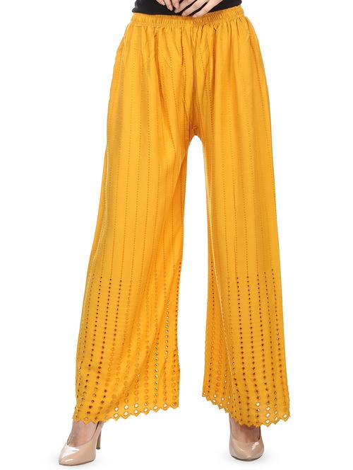 embroidered flared palazzo - 16341426 - Very Small Image - 1