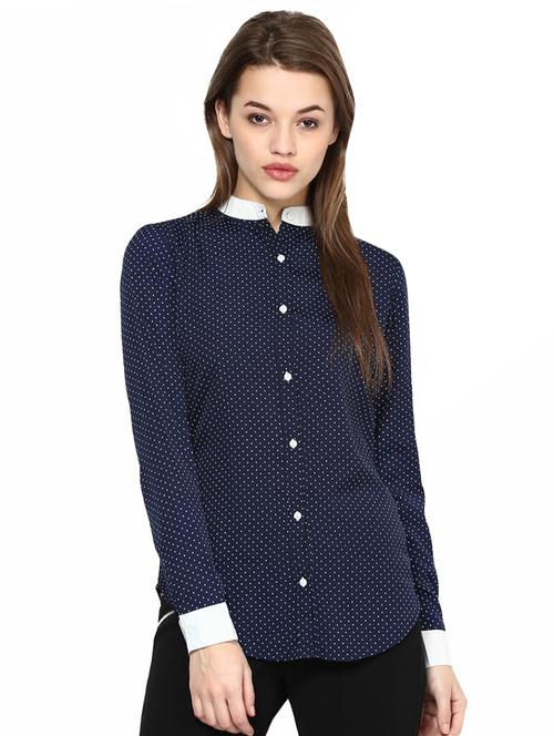 curved hem polka dot shirt - 16342181 - Very Small Image - 1