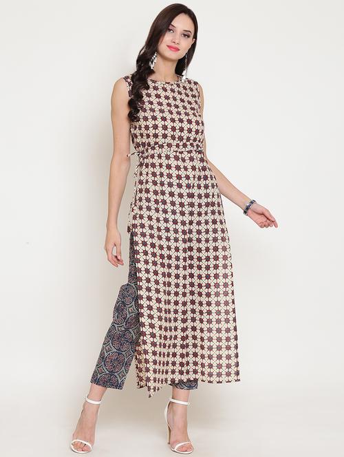 printed kurta palazzo set - 16342763 - Very Small Image - 1