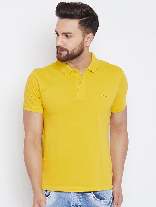 yellow solid polo t-shirt - 16345129 - Very Small Image - 1