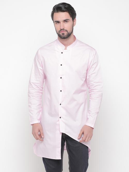 pink solid asymmetric kurta   - 16345579 - Very Small Image - 1