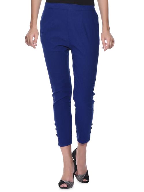 women solid high rise cigarette pants  - 16345704 - Very Small Image - 1