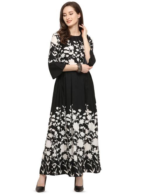 bell sleeved floral maxi dress  - 16346618 - Very Small Image - 1