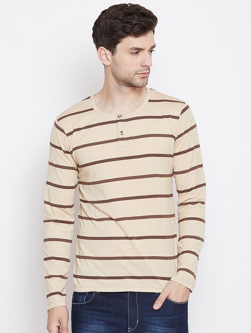 beige striped t-shirt - 16348101 - Very Small Image - 1