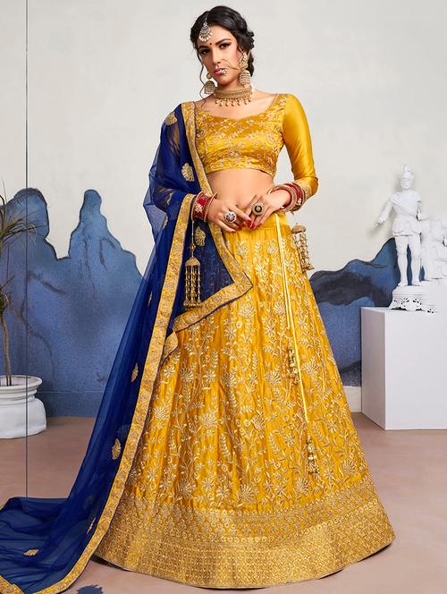 embroidered a-line lehenga - 16348685 - Very Small Image - 1