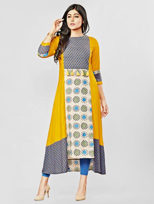 printed asymmetric kurta - 16350615 - Very Small Image - 1