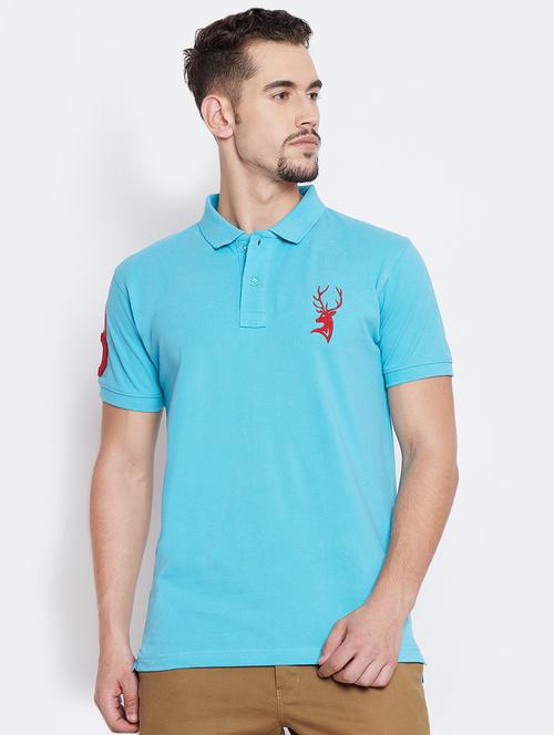turquoise solid polo t-shirt - 16353331 - Very Small Image - 1