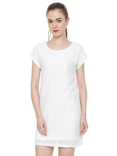 round neck laced sheath dress - 16354886 - Very Small Image - 1