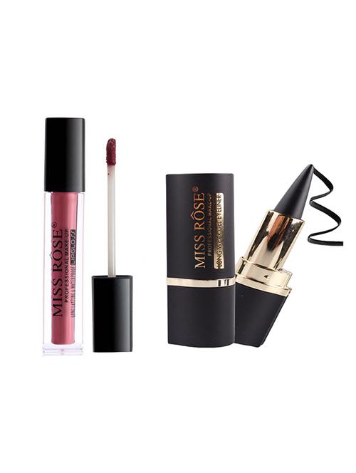 miss rose  waterproof liquid matte lip gloss and kajal  - 16355992 - Very Small Image - 1