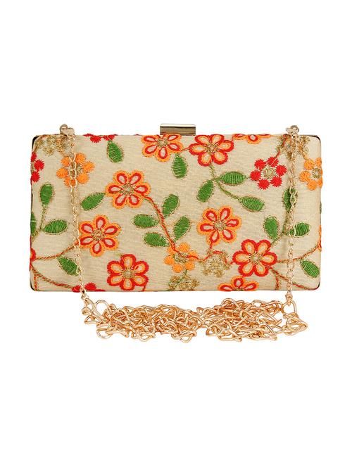beige cotton polyester blend box clutch - 16357199 - Very Small Image - 1