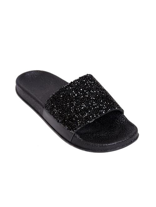 black  slip on slides - 16357474 - Very Small Image - 1
