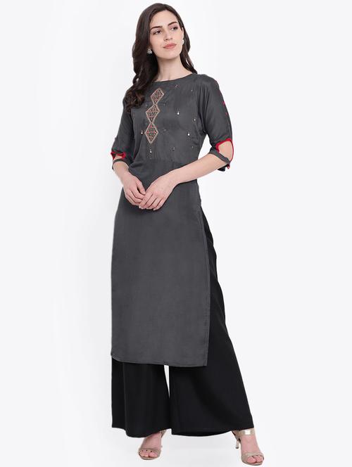women's straight kurta - 16357735 - Very Small Image - 1