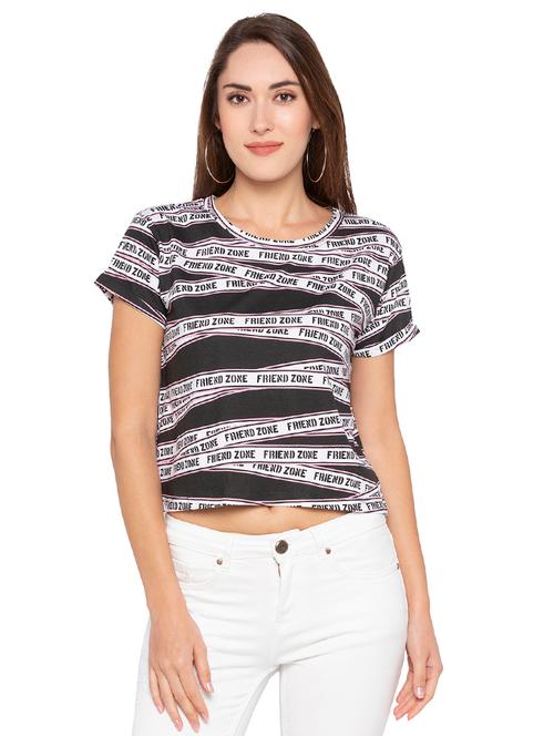 quirky print round neck tee  - 16360372 - Very Small Image - 1