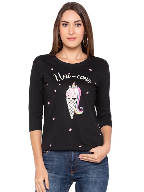 quirky print round neck tee  - 16360374 - Very Small Image - 1