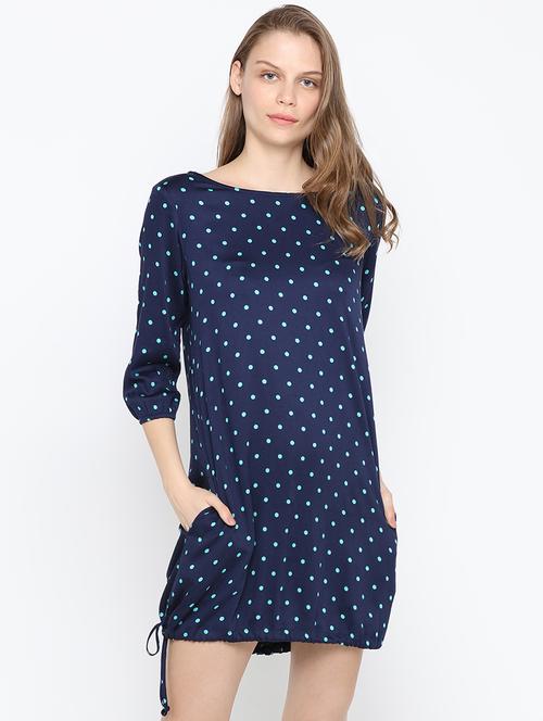 drawstring hem polka dot sheath dress  - 16360628 - Very Small Image - 1