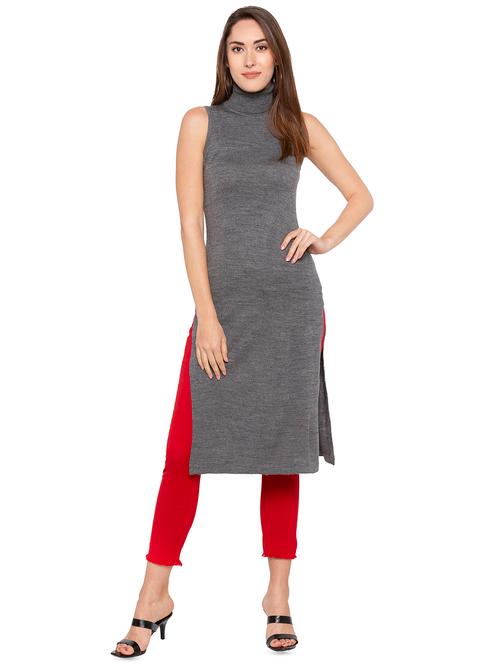 turtle neck solid tunic  - 16360850 - Very Small Image - 1