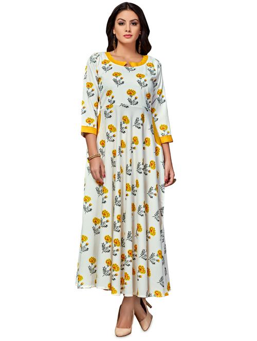 floral printed flared kurta - 16361289 - Very Small Image - 1