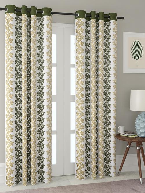 polyester printed long door curtains - 16363860 - Very Small Image - 1